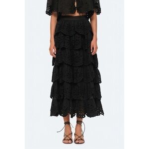 NWT SEA New York Midi Tiered Eyelet Tali Ruffle Skirt